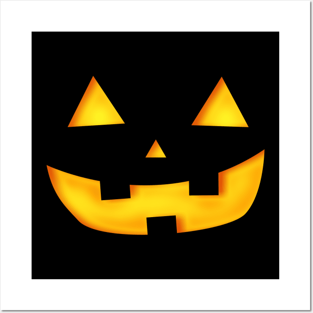 Pumpkin Face Halloween Wall Art by themadesigns